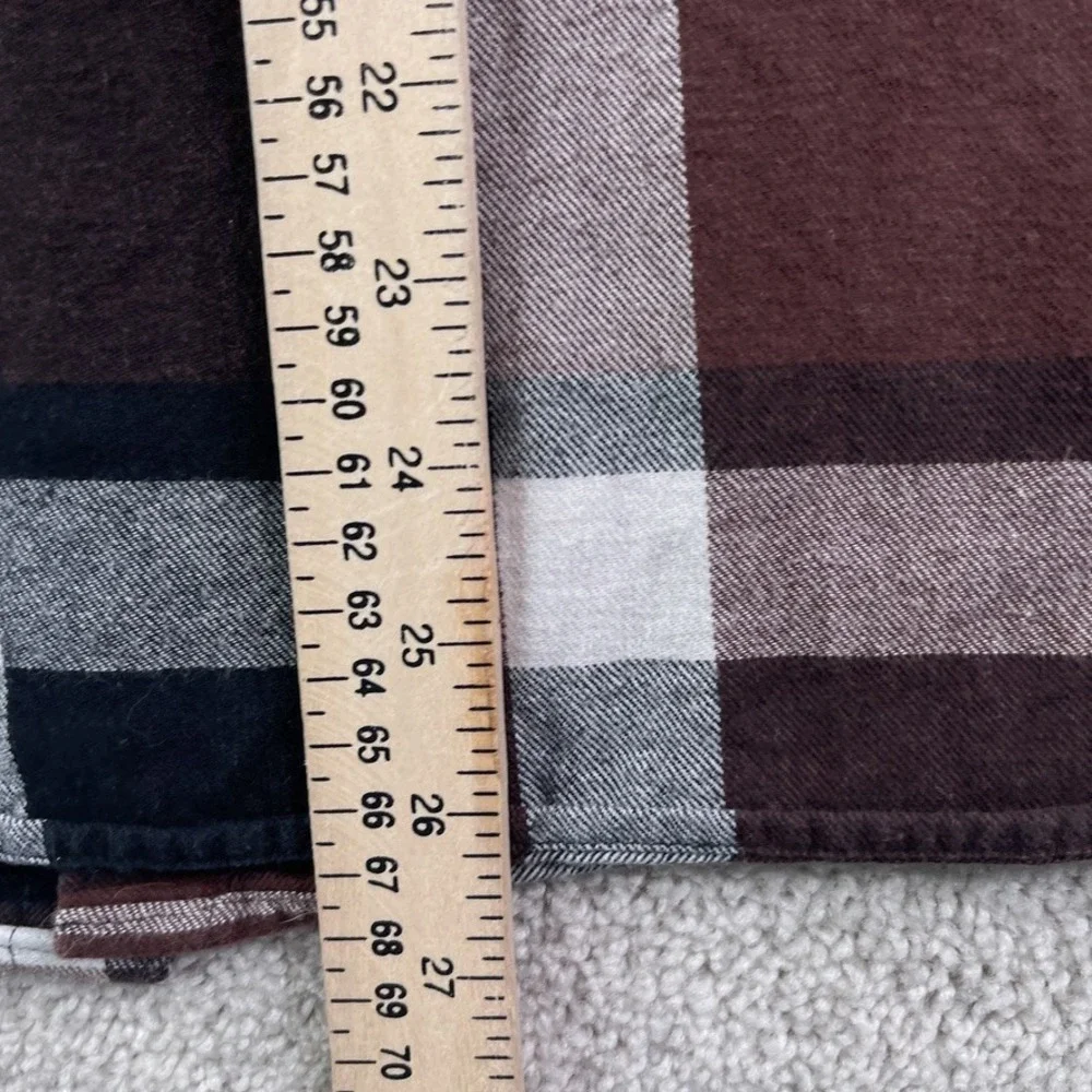 Levis Shirt Mens Large Brown Plaid Flannel Button‎ Up Outdoors Hiking Casual